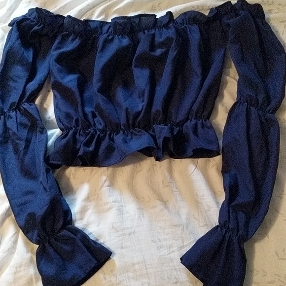 Long-Sleeve Bardot Blouse - Picture 1 of 1